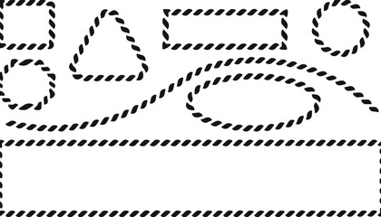 Obraz premium A rope icon set with various shapes and lines on a white background