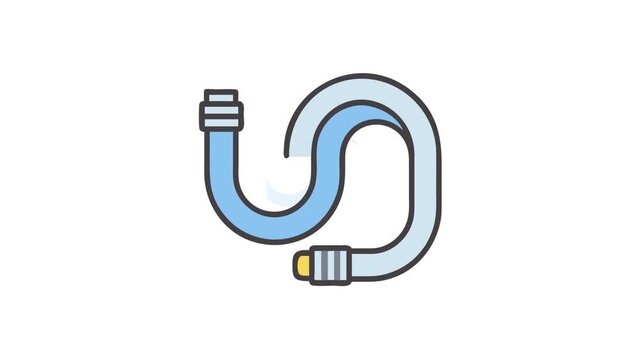 Stylized water hose isolated over White Background, vector illustration