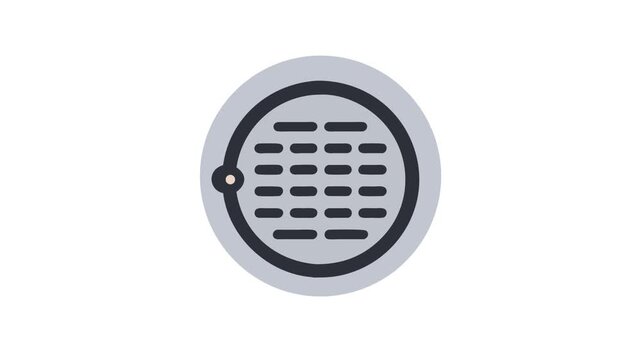 Gray manhole cover with elongated drainage slots illustration
