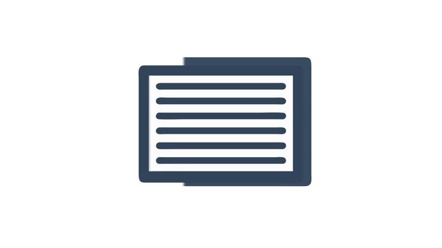 Stylized document icon with text lines and border frame