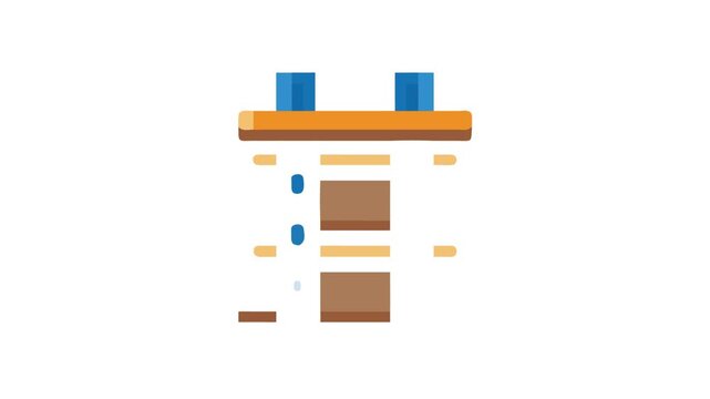 Simple flat design stock image of warehouse shelves