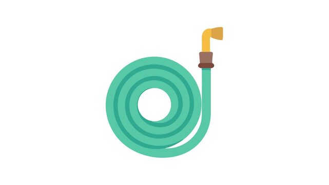 Coiled garden hose illustration on a White Background