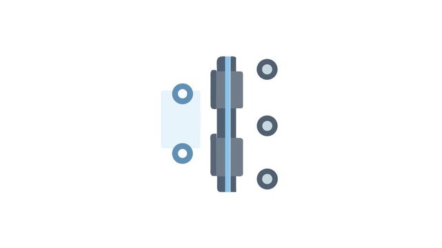 Simple illustration of metal hinge against White Background