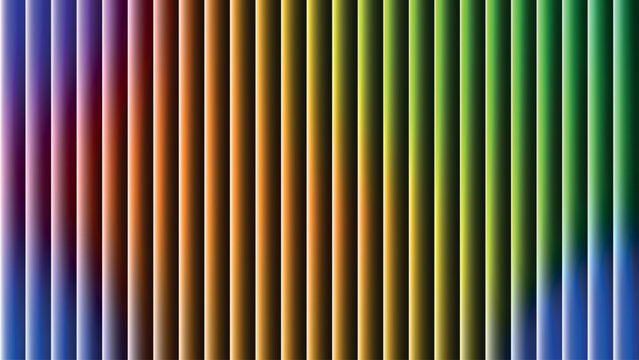 A vibrant and playful abstract background features a full rainbow spectrum of vertical bars, seamlessly blending every color.