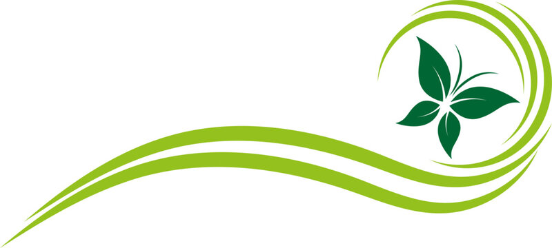 Schmetterling Logo, Vier Bl&auml;tter, Wellen, Schmetterling Hintergrund
