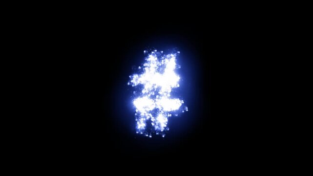 Glowing hashtag with sparkling stars on transparent background

Bright luminous particles and shimmering stars dynamically forming hashtag shape with alpha channel

