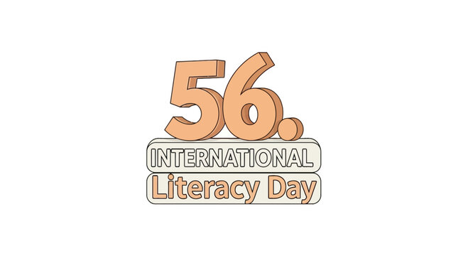 56th International Literacy Day 3D Vector Illustration Typography