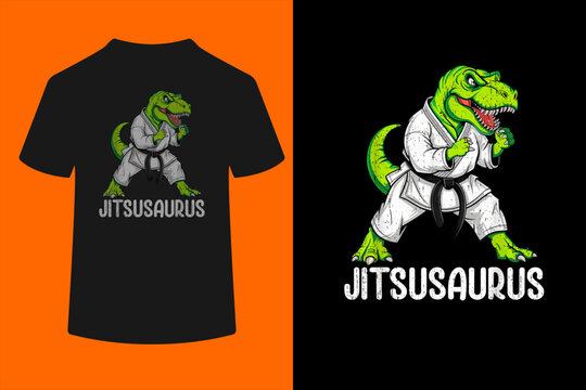 Jitsusaurus Jiu Jitsu Brazillian Ju Jitsu BJJ Men Boys Kids T-Shirt
