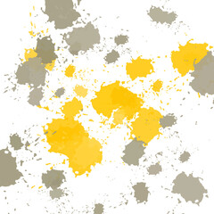 Obraz premium Yellow and Splatter Brush stroke illustration art