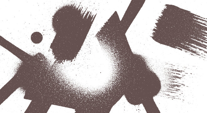 Brown abstract shapes and splatters on white background with paint splash splatter texture graphic background artistic expression abstract background splatters creative backdrop energetic