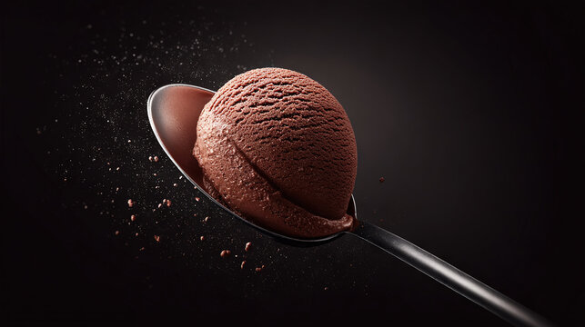 A spoonful of rich chocolate mousse