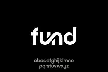 Fototapeta premium Modern minimalist fund wordmark logo with custom lowercase alphabet.