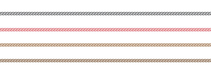 Twisted rope string overlay png on transparent background with realistic textile cord thread wool horizontal line for design decoration and craft mockup © Izzat