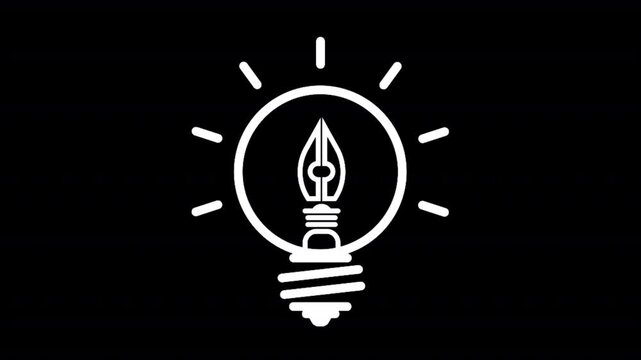 Animated line art Creative Idea and Innovative Art on black screen