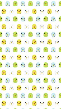 かわいいカラフルなインコのループアニメーション背景