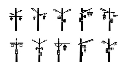 Fototapeta premium A set of various traffic light designs in a vector graphic format