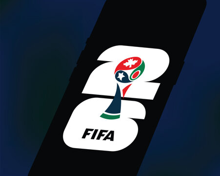 FIFA World Cup 2026 logo in smartphone screen.