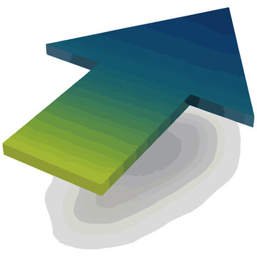 3D Ombre Gradient Isometric Arrow Vector Illustration