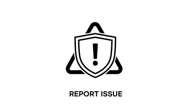 Security Shield and Warning Triangle Report Issue Icon