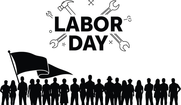 Labor day celebration a silhouette of unity and american pride