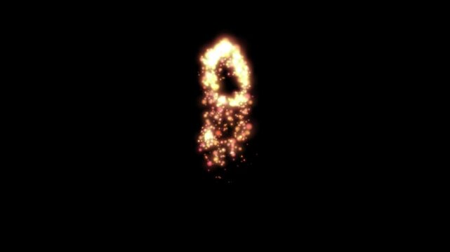 Glowing golden fire number nine on transparent background

Bright fiery particles and golden sparks dynamically forming number 9 shape with alpha channel

