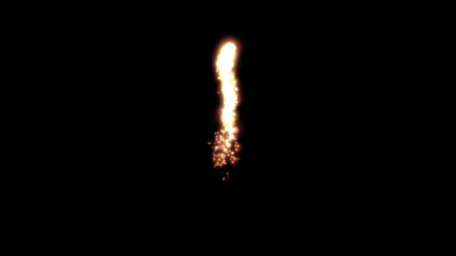 Glowing golden fire letter I on transparent background

Bright fiery particles and golden sparks dynamically forming letter I shape with alpha channel

