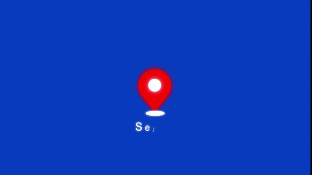 Location of the city of Sejong ,the name of the place with the location has been displayed, sign animated with alpha channel 4k video GPS location tracking icon with blue back ground.