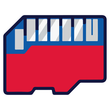 flat design microSD memory card vector icon template