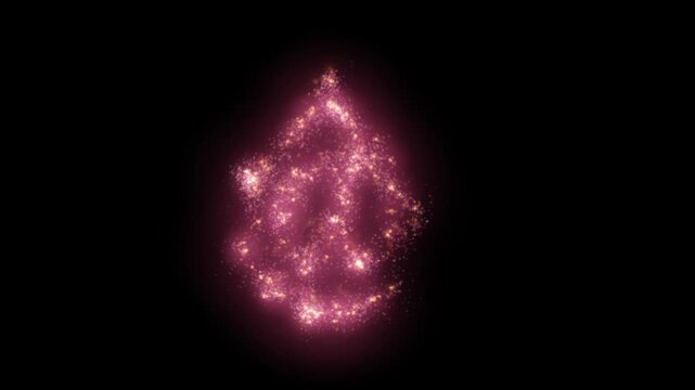 Glowing pink particle at symbol on transparent background

Soft luminous particles and shimmering dust dynamically forming at sign shape with alpha channel

