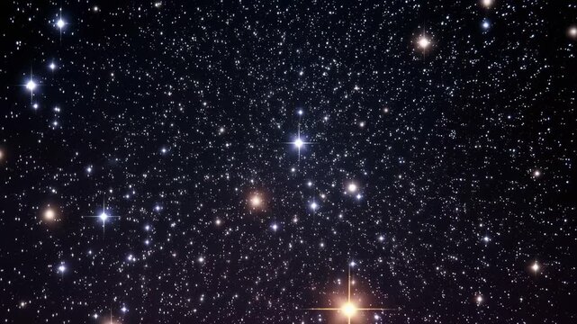 Stars shine brightly in the night sky over a clear landscape in a remote location during late evening hours