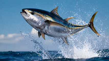 Fototapeta premium Tuna jumping out of water