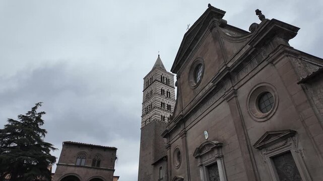 Facade Of San Lorenzo Cathedral In Viterbo Italy