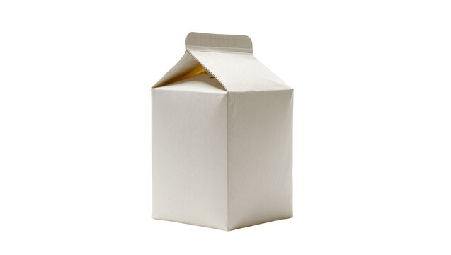 Blank white gable top carton packaging, isolated on transparent background