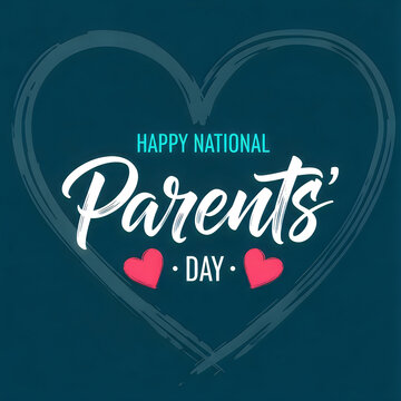 A festive graphic design celebrating the annual occasion of national parents' day with hearts