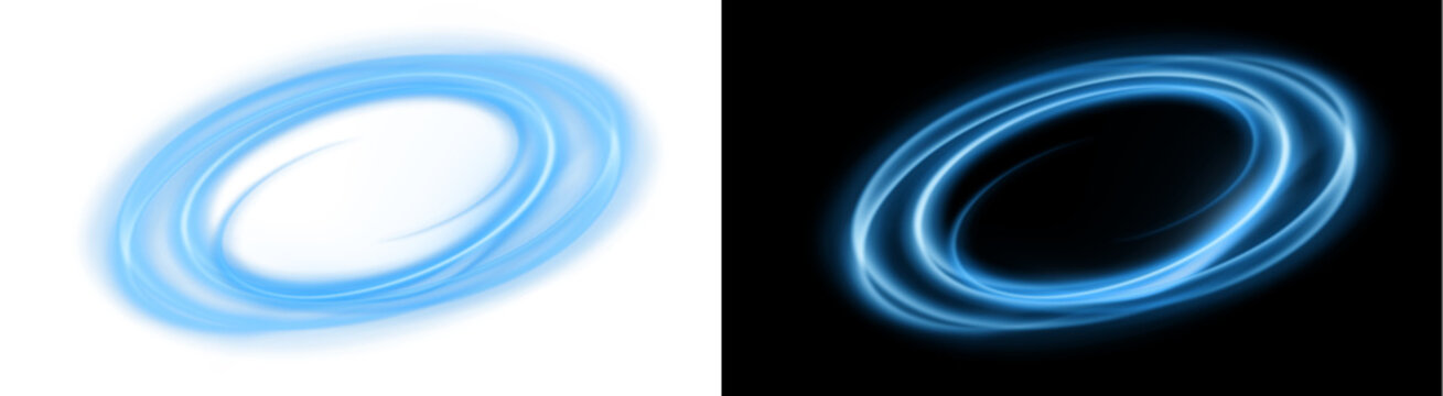 PNG image of&nbsp;Bright blue swirling light streaks creating a dynamic vortex effect for artistic motion graphics design on transparent background