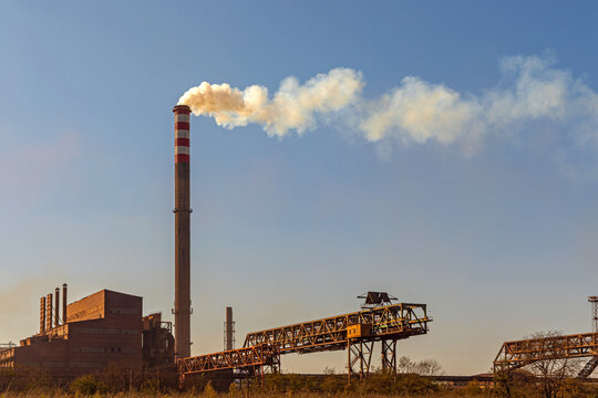 Chimney Fumes Steel Mill Plant Industry Air Pollution Global Warming Problem