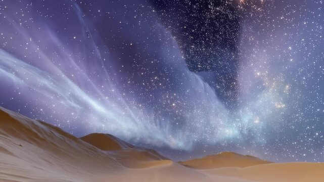 Explore the vast night sky filled with stars above the desert landscape at midnight showcasing the beauty of the universe without any light pollution