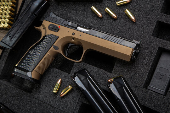 Modern Tactical Handgun in Transport Case
