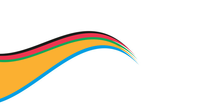 Five Color Lines Dynamic Design Colorful modern illustration