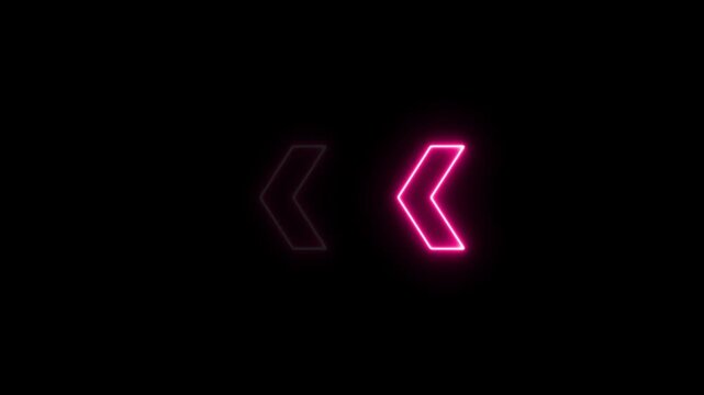 With the arrow logo embellishment and template covering in a realistic isolated neon sign on a black background.Flashing neon icon to the download arrow neon arrow 4k video.