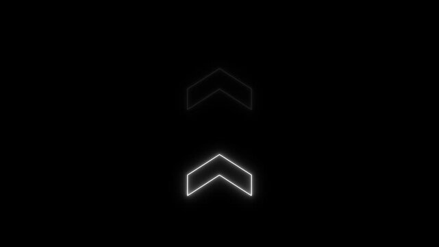 With the arrow logo embellishment and template covering in a realistic isolated neon sign on a black background.Flashing neon icon to the download arrow neon arrow 4k video.