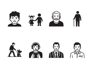 Fototapeta premium Human Avatar Profile Icon Collection
