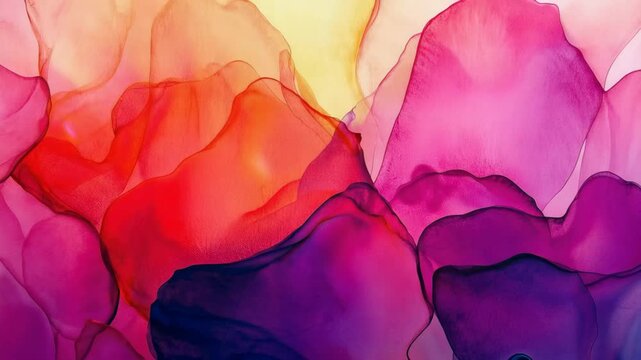 Creative process of painting with bright colors and abstract shapes in an art studio setting