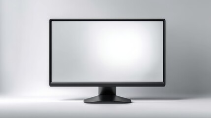 Fototapeta premium Minimal monitor with blank screen on clean neutral background. AI-generated.