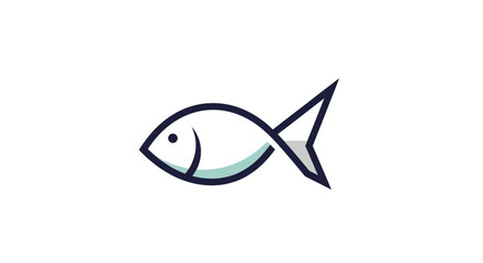 Obraz premium Minimalist fish icon on white background suitable for various applications