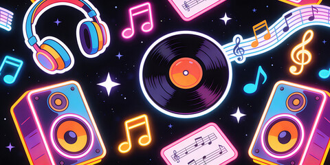 Naklejka premium Abstract Music Background