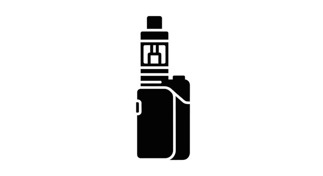 Black vape device illustration a modern electronic cigarette silhouette