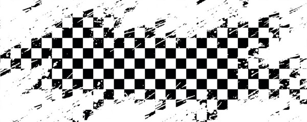 Fototapeta premium Checkered flag wave on white background design for sport race championship vector illustration.
