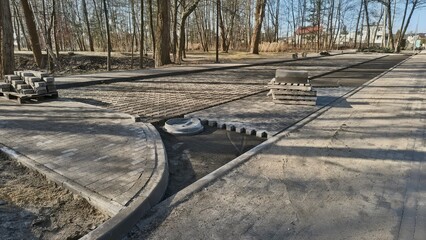 Budowa nawierzchni z betonowej kostki brukowej  © WalDec