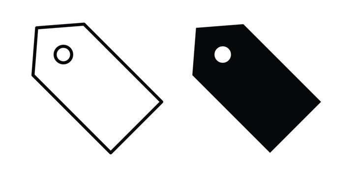 Price tag icon vector graphic clipart and line art style set